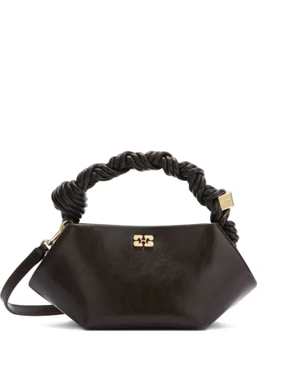Ganni Twisted Top-handle Tote Bag In Brown