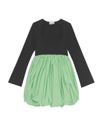Ganni Two-tone Puffball Minidress In Mixed Colours