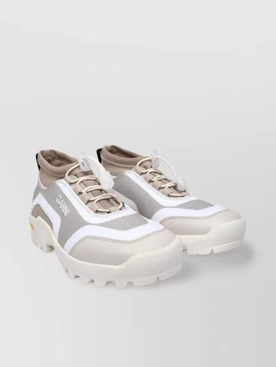GANNI TWO-TONE SNEAKERS IN RECYCLED POLYESTER