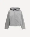 Ganni Two-way Zip Hoodie In Gray