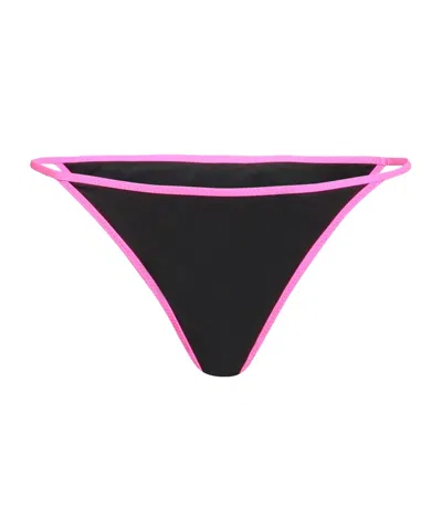 Ganni Twotone Bikini Bottoms In Black