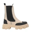 Ganni Two-tone Platform Boot In Neutral
