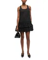 Ganni Ruffle Sleeveless Square Neck Mini Dress