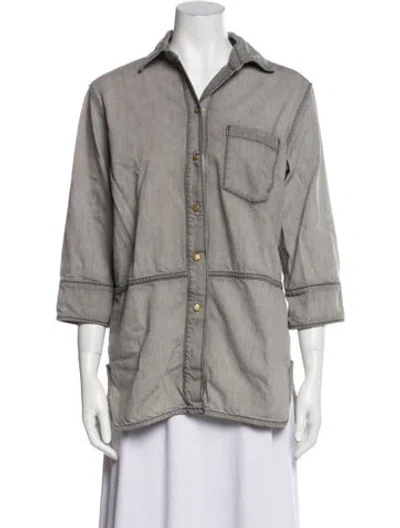 Pre-owned Ganni Utility Jacket In Gray