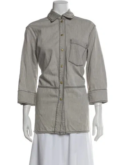 Pre-owned Ganni Utility Jacket In Gray