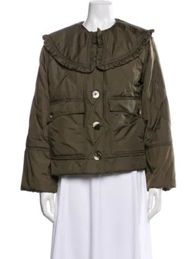 Pre-owned Ganni Utility Jacket In Green