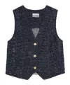 Ganni Fluffy Distressed Organic Denim Vest In Black