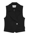 Ganni Bonded Crepe Vest In Black