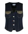 Ganni Neppy Denim Vest In Blue