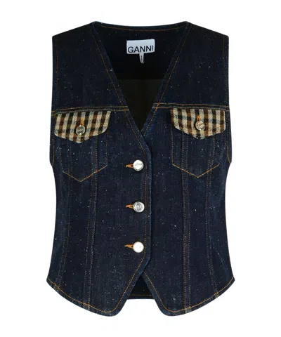 GANNI DENIM WAISTCOAT
