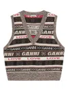 Ganni V-neck Vest In Brown