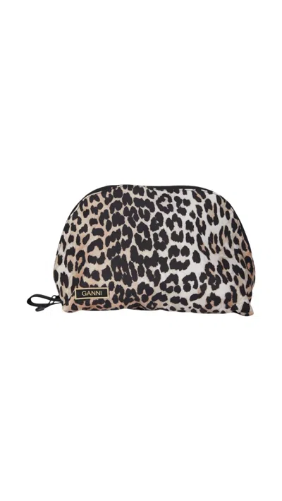 Ganni Vanity Bag In Leopard In Black