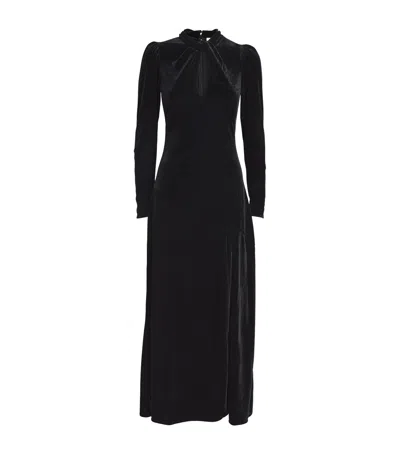 GANNI VELVET JERSEY MAXI DRESS 