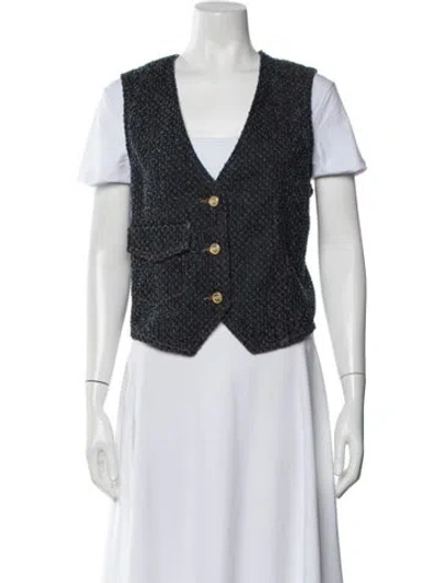 Pre-owned Ganni Vest In Blue