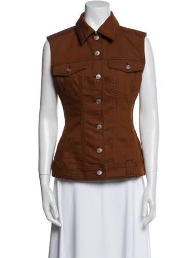 Pre-owned Ganni Vest In Brown