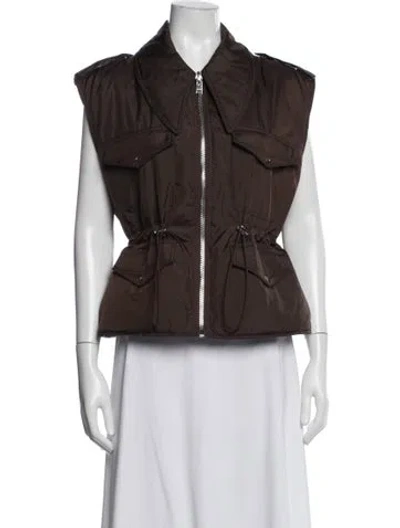 Pre-owned Ganni Vest In Brown
