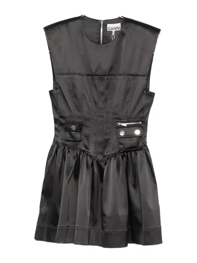 Ganni Vestido Corto - Negro In Black