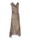 Shop Ganni Vestido Midi - Beis