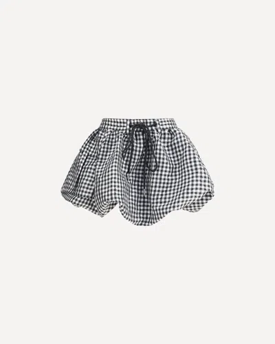 Ganni Skirt With Balloon Effect And Gingham Pattern In Multi