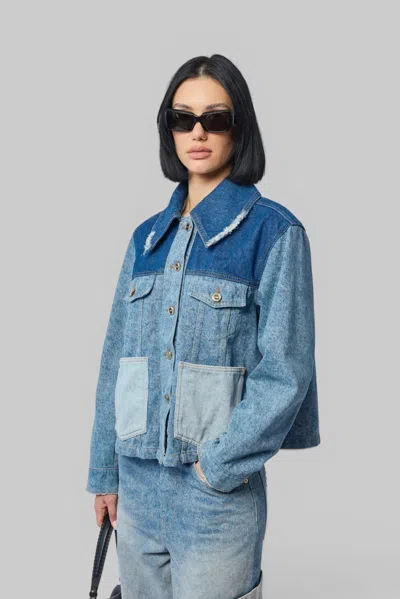 GANNI VINTAGE PATCHWORK DENIM JACKET