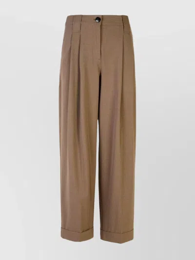 GANNI VISCOSE BLEND PANTS BELT LOOPS
