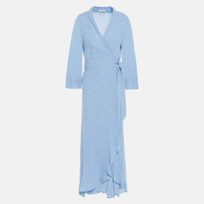 Pre-owned Ganni Viscose Maxi Dress 32 In Blue
