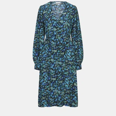 Pre-owned Ganni Viscose Midi Dresses 40 In Blue