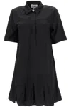 Ganni 'viscose Mini Dress With In Black (black)