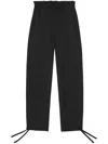 Ganni Black Drapey Melange Elasticated Waist Trousers