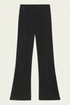 Ganni Viscose Stretch Crepe Flared Pants In Black