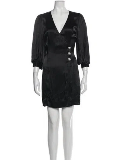 Pre-owned Ganni V-neck Mini Dress In Multi