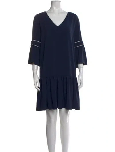 Pre-owned Ganni V-neck Mini Dress In Multi