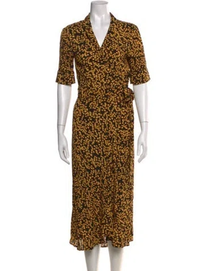 Pre-owned Ganni V-neck Mini Dress In Multi