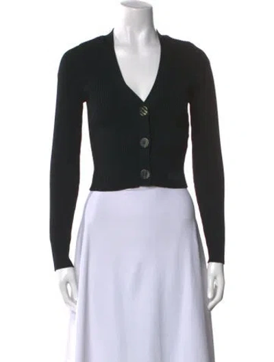 Pre-owned Ganni V-neck Sweater In Black