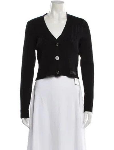 Pre-owned Ganni V-neck Sweater In Black