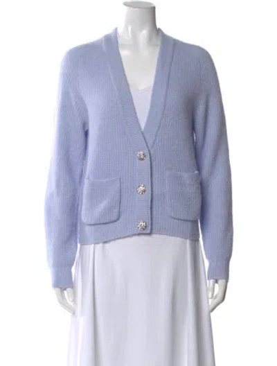 Pre-owned Ganni V-neck Sweater In Blue