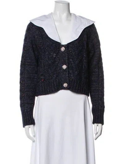 Pre-owned Ganni V-neck Sweater In Blue