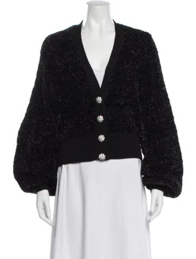 Pre-owned Ganni V-neck Sweater In Gray