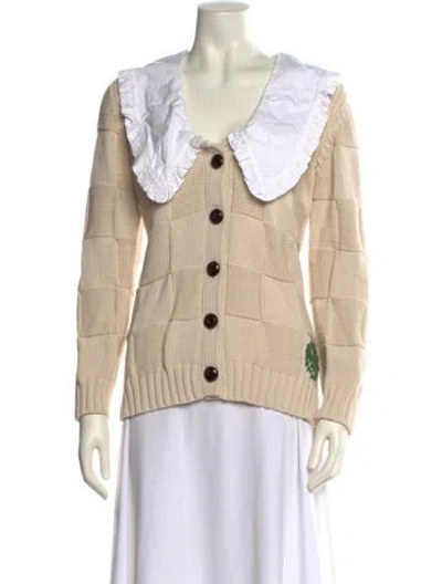 Pre-owned Ganni V-neck Sweater In Neutral