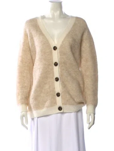 Pre-owned Ganni V-neck Sweater In Neutral