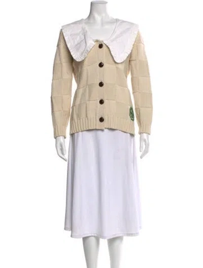 Pre-owned Ganni V-neck Sweater In Neutral