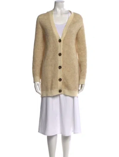 Pre-owned Ganni V-neck Sweater In Neutral