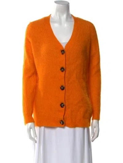 Pre-owned Ganni V-neck Sweater In Orange