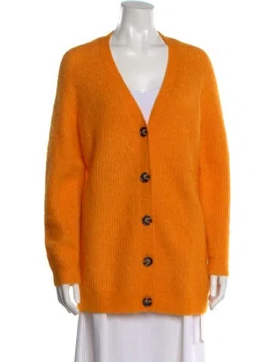 Pre-owned Ganni V-neck Sweater In Orange