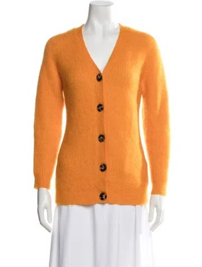 Pre-owned Ganni V-neck Sweater In Orange