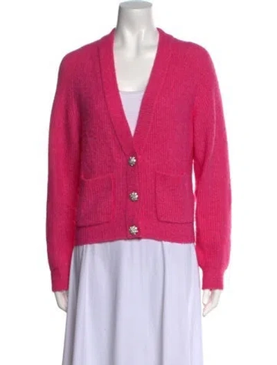 Pre-owned Ganni V-neck Sweater In Pink