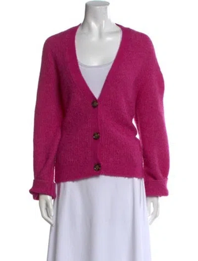 Pre-owned Ganni V-neck Sweater In Pink
