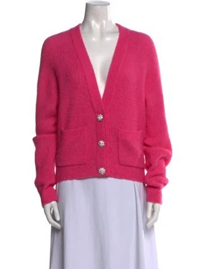 Pre-owned Ganni V-neck Sweater In Pink