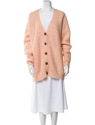 Pre-owned Ganni V-neck Sweater In Pink