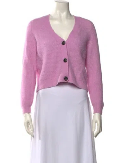 Pre-owned Ganni V-neck Sweater In Pink